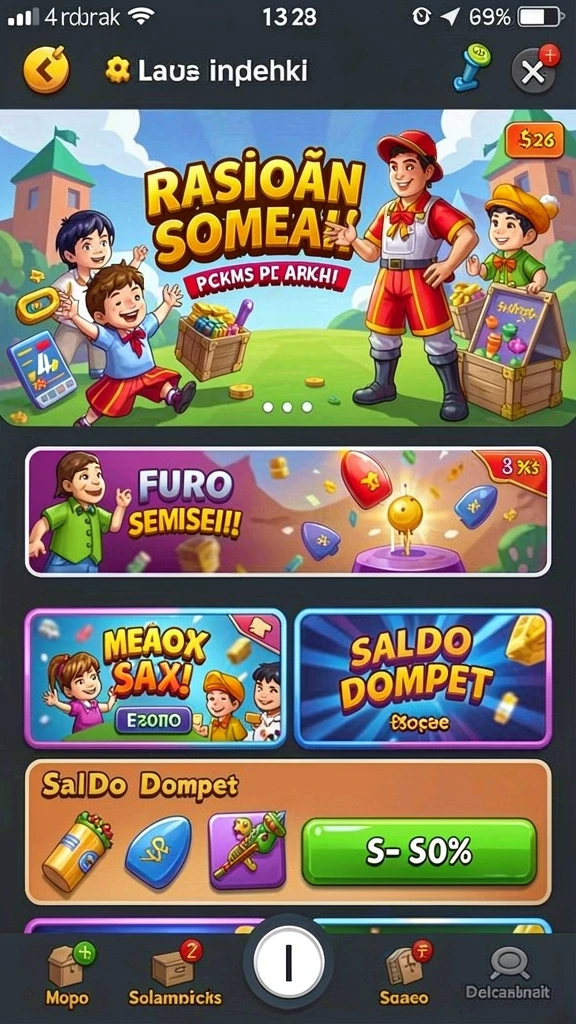 yumetoto - Tampilan home screen yang menarik dan interaktif.